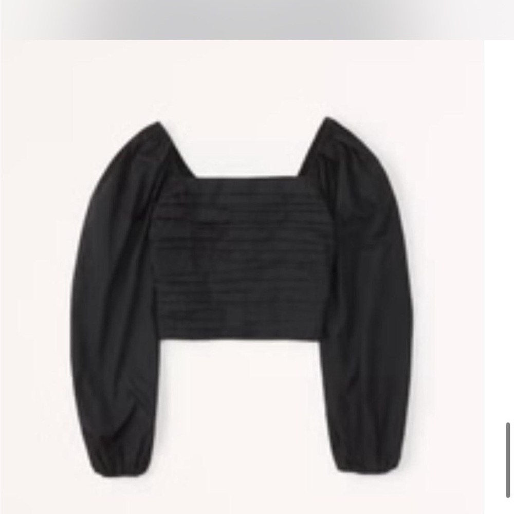 Abercrombie & Fitch Black Square Neck ruched top